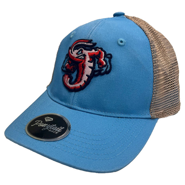 Jacksonville Jumbo Shrimp OC Sports Ladies Carolina Ponytail Trucker