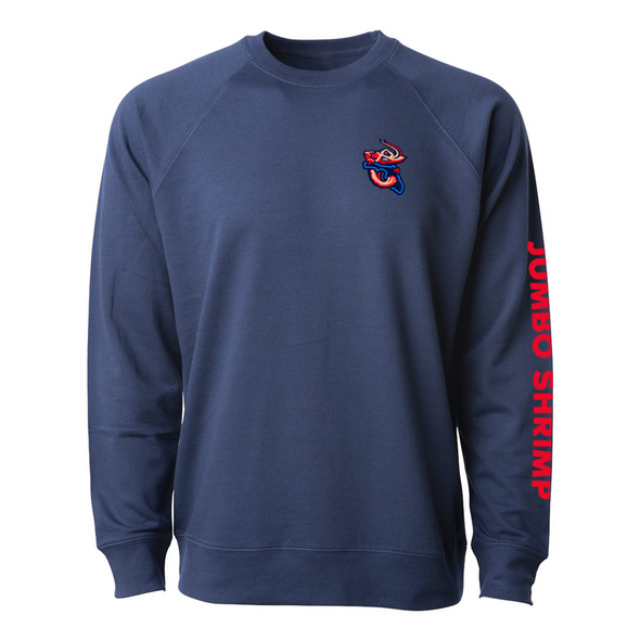 Jacksonville Jumbo Shrimp 108 Stitches Embroidered Crewneck Sweatshirt