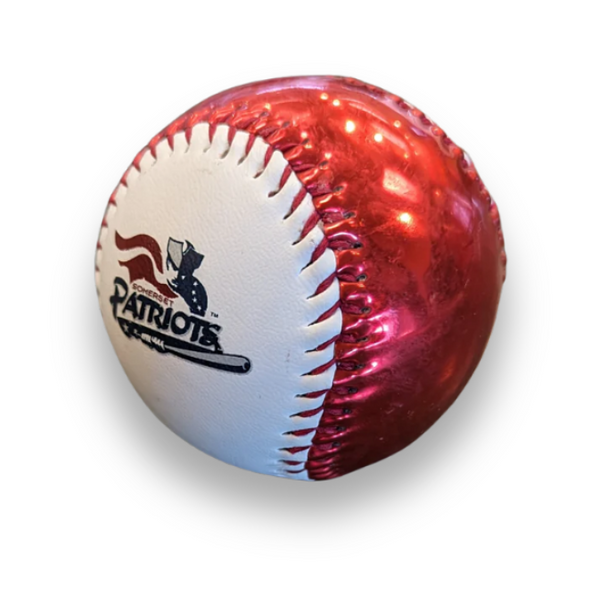 Somerset Patriots White/Red Metallic  Logo Baseball  