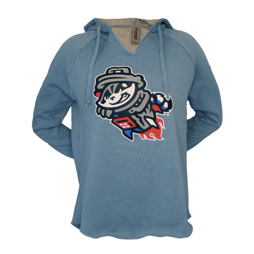 Ladies Misty Blue Primary Droptail Hoodie