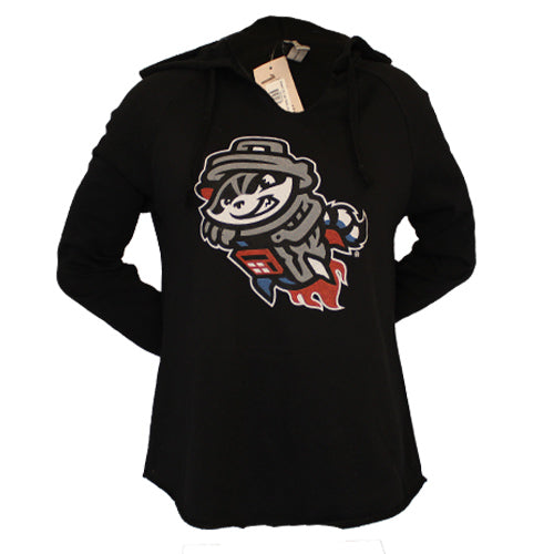 Ladies Black Primary Droptail Hoodie