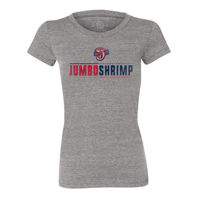 Jacksonville Jumbo Shrimp 108 Stitches Ladies Gray Focus Tee