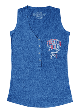 Retro Brand Women's Heather Royal Henley Tank