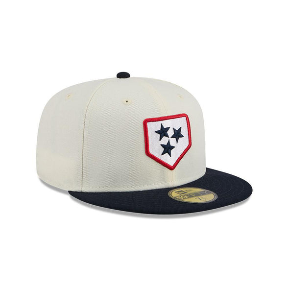 Nashville Sounds New Era 59FIFTY Evergreen Chrome White Plate Logo Hat