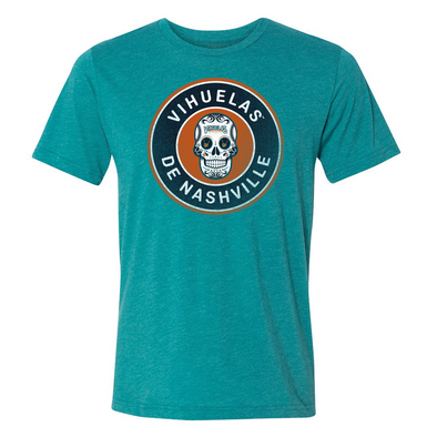 Nashville Sounds 108 Stitches Copa Go To Sugar Skull Teal Tee