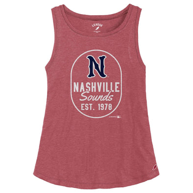 Nashville Sounds League Women's Heather Burgundy Tri-flex Trapeze Tank
