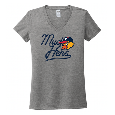 Toledo Mud Hens 2-Line Script Ladies V-Neck T