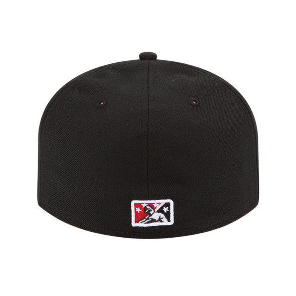 Indianapolis Indians Black New Era Road Authentic On-Field 59FIFTY Cap