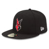 Indianapolis Indians Black New Era Road Authentic On-Field 59FIFTY Cap