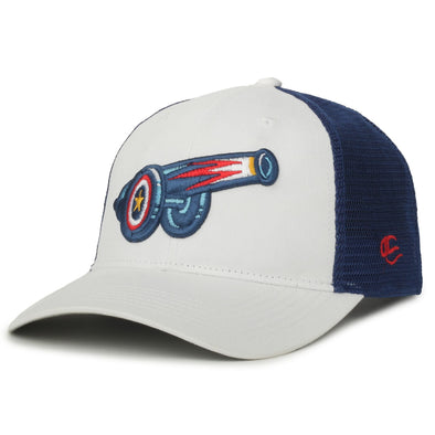 OC Cannon Logo Outfielder White/Royal Mesh Snapback Cap