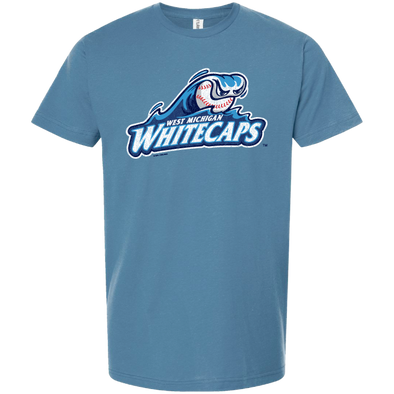 West Michigan Whitecaps Primary Distressed Tee Slate Blue