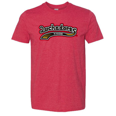Luchadores de Reading Script Red Heathered T-Shirt