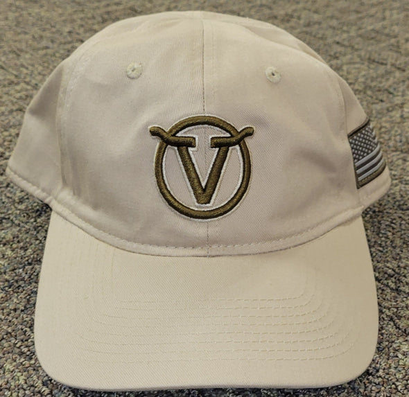 Khaki Military Hat w/ Flag