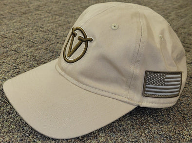 Khaki Military Hat w/ Flag