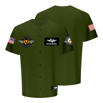 Men's Las Vegas Aviators OT Sports Flight Suit Green Authentic Jersey