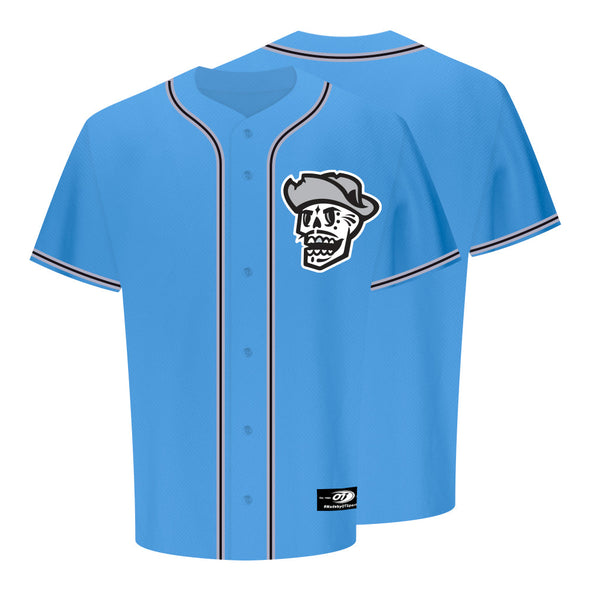 Men's Las Vegas Reyes de Plata OT Sports Home Skull Blue Replica Jersey