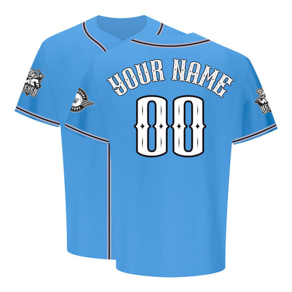 Men's Las Vegas Reyes de Plata OT Sports Home Skull Blue Replica Jersey