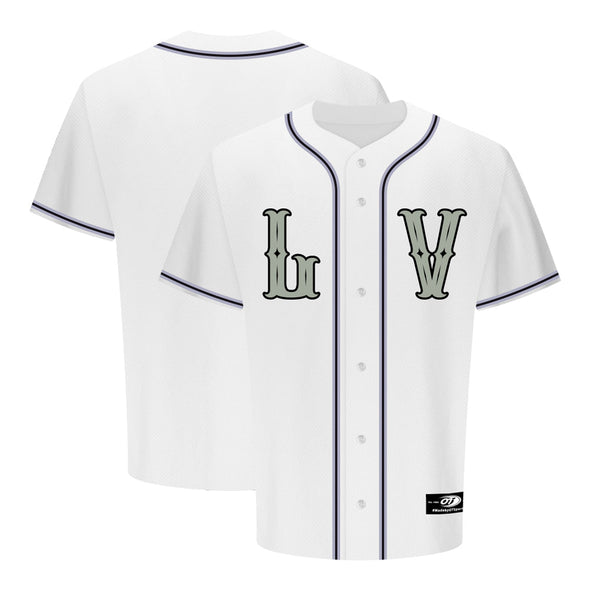 Men's Las Vegas Reyes de Plata OT Sports Home LV White Replica Jersey