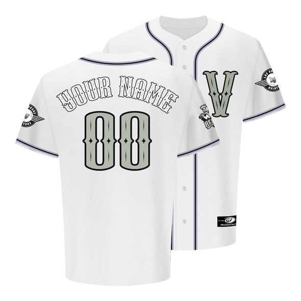 Men's Las Vegas Reyes de Plata OT Sports Home LV White Replica Jersey