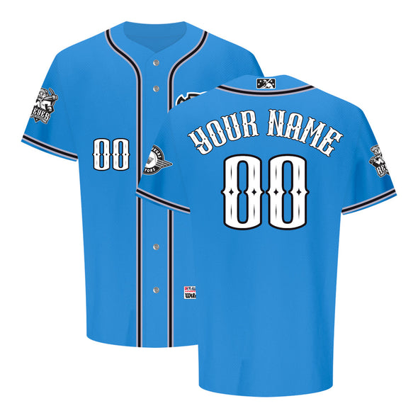 Reyes de Plata Wilson Home Skull Blue Authentic Jersey