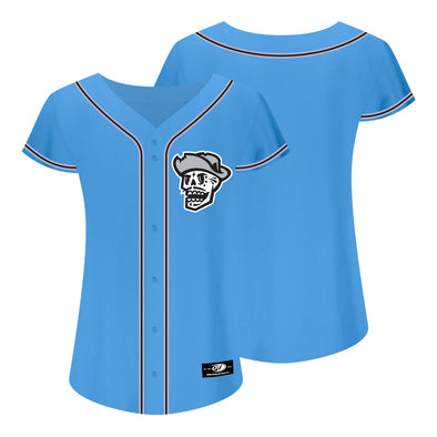 Women's Reyes de Plata OT Sports Home Skull Blue Replica Jersey