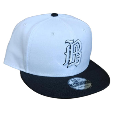 Barons White/Black Old English B 9Fifty Snapback