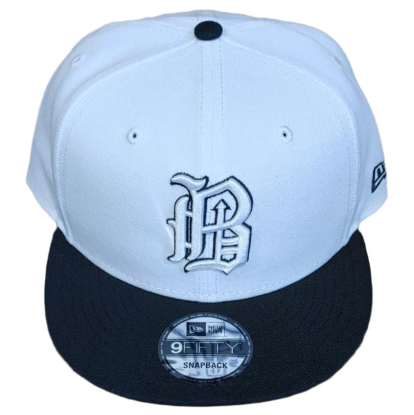 Barons White/Black Old English B 9Fifty Snapback