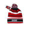 Barons Red/Black/White Knit Beanie