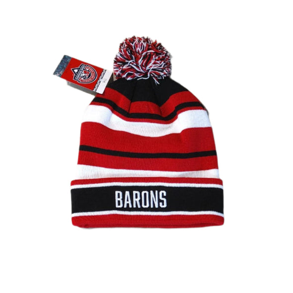 Barons Red/Black/White Knit Beanie