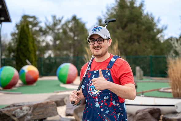 Jersey Shore BlueClaws FOCO Splatter Print Overalls