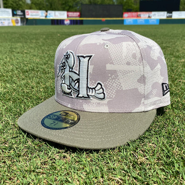Hickory Crawdads 2025 New Era Armed Forces 59Fifty Fitted Cap