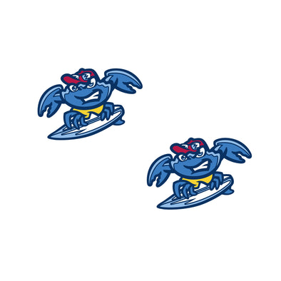 Jersey Shore BlueClaws Surfing Crab Post Earrings