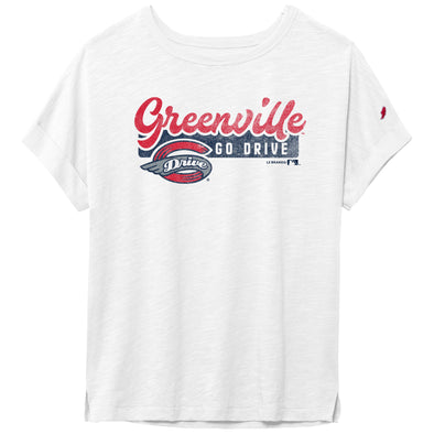 Greenville Drive League Women's White Slub Tee