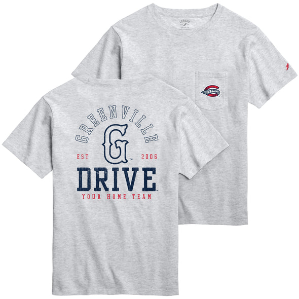 Greenville Drive League Ash Grey Pocket Tee