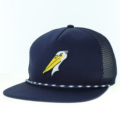 Myrtle Beach Pelicans Legacy Headwear Navy Alternate Front9 Adjustable Cap