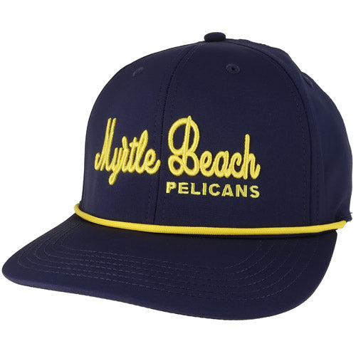 Myrtle Beach Pelicans Legacy Headwear Navy Back 9 Script Adjustable Cap