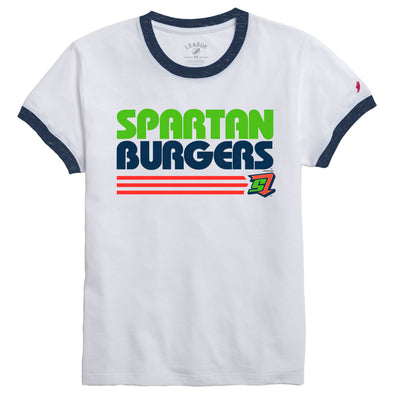 Women's White Retro Ringer Tee