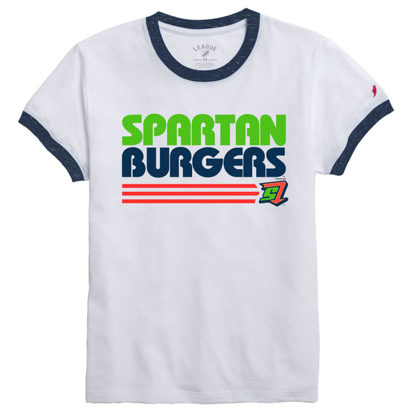 Women's White Retro Ringer Tee