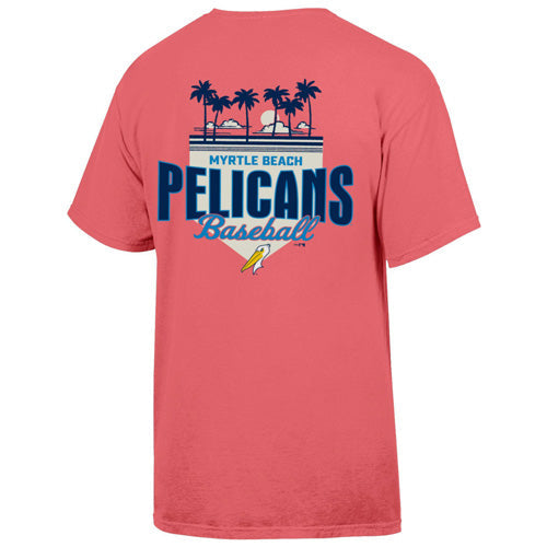 Myrtle Beach Pelicans Comfort Wash Coral Craze Short Sleeve Tee