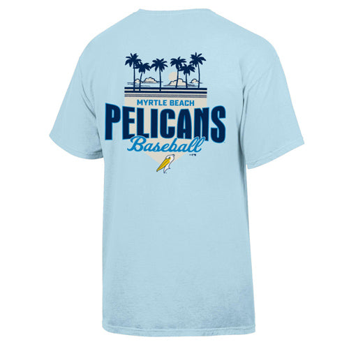 Myrtle Beach Pelicans Comfort Wash Soothing Blue LC Short Sleeve Tee