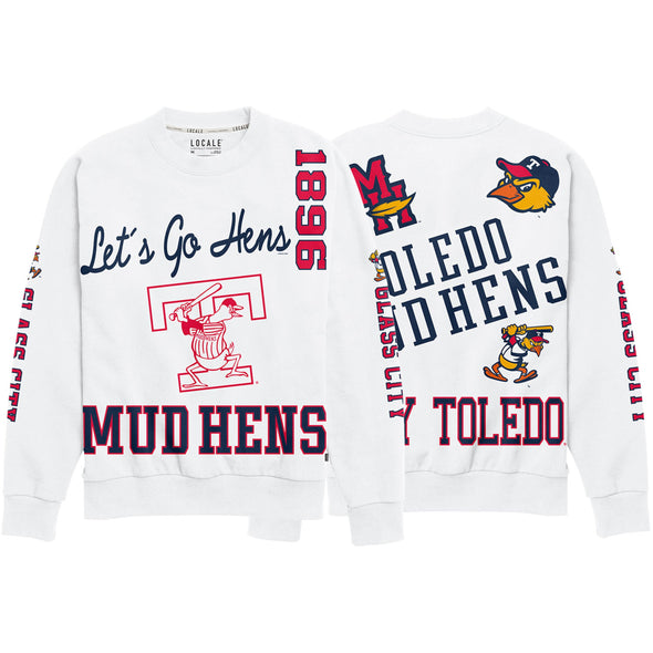 Toledo Mud Hens Kelsey All Over Ladies Crewneck Sweatshirt