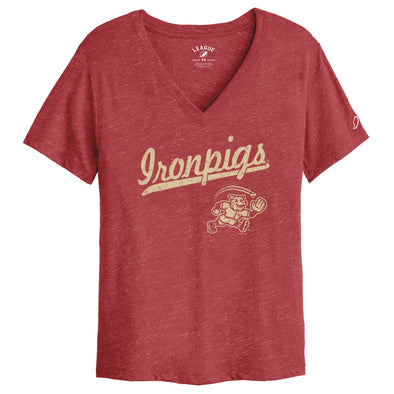 Lehigh Valley IronPigs Intramural Boyfriend V Tee Heather Red