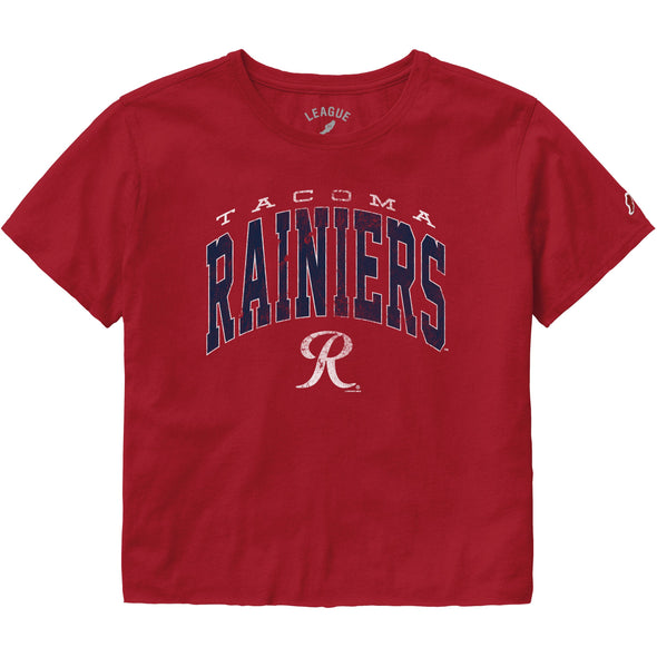 Tacoma Rainiers League Women's Red Clothesline Crop Tee