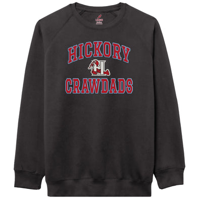 Hickory Crawdads Black Jersey Applique Essential Crewneck Sweatshirt