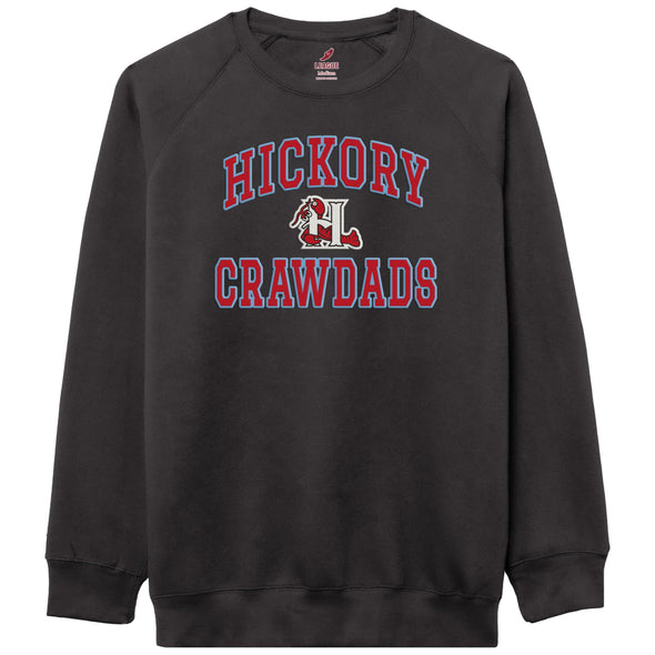 Hickory Crawdads Black Jersey Applique Essential Crewneck Sweatshirt