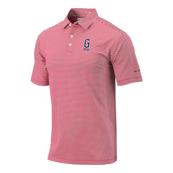 Greenville Drive Columbia Mens Club Invite Red Stripe Polo