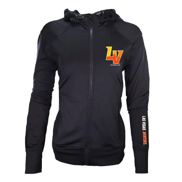 Women's Las Vegas Aviators New Era LV Black Jersey Full Zip Hoodie