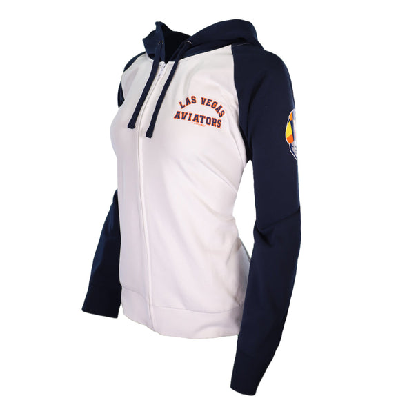 Women's Las Vegas Aviators New Era Las Vegas Aviators White/Navy Full Zip Hoodie