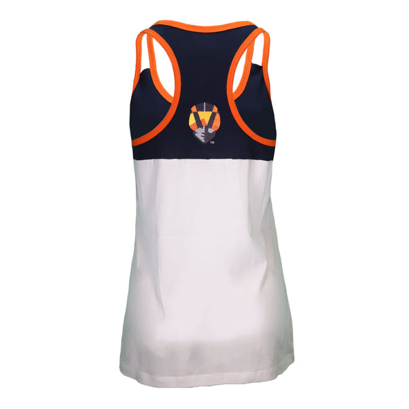 Women's Las Vegas Aviators New Era Aviators Baby Jersey White/Navy Double Spaghetti Strap Racerback Tank