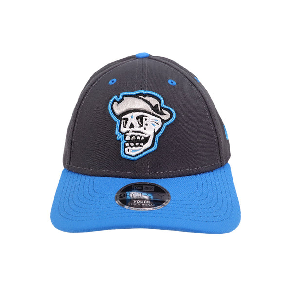 Kids' Las Vegas Reyes de Plata New Era Skull Graphite/Blue 9FORTY Stretch-Snapback Hat